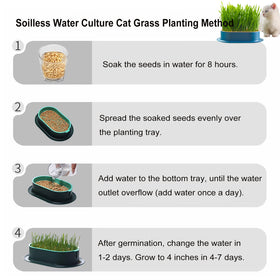 YUMINGUHC cat grass planter with dimension 7.43 x 4.83 x 1.77 inches for reference.
