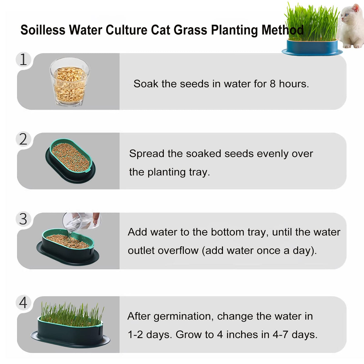 YUMINGUHC cat grass planter durable ABS plastic construction for daily use