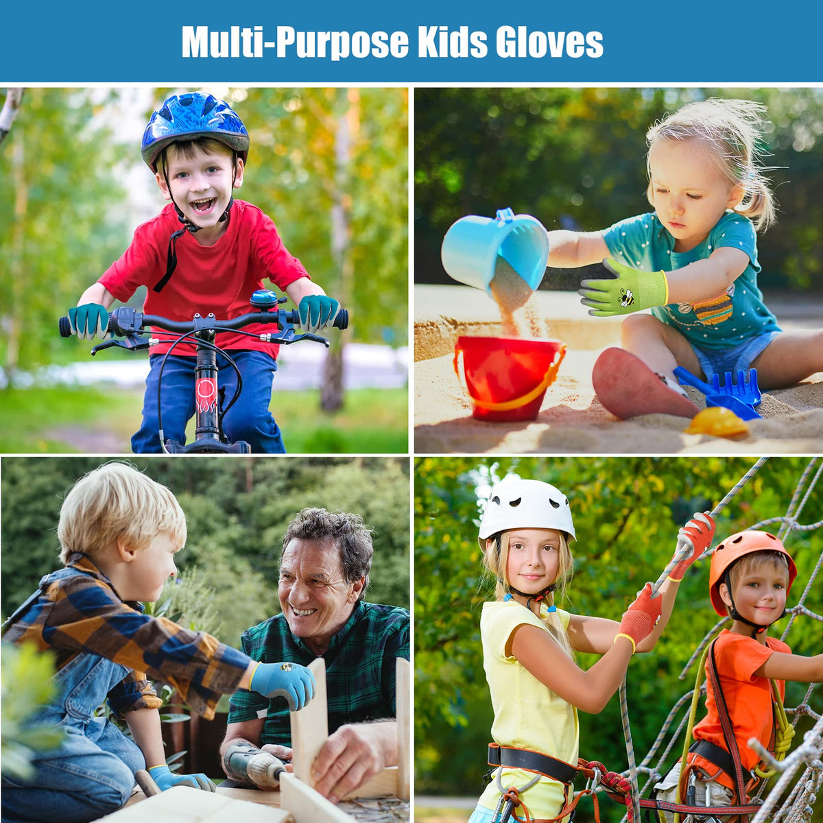 Yumoin kids garden gloves breathable knitted shell keeps hands cool during chores
