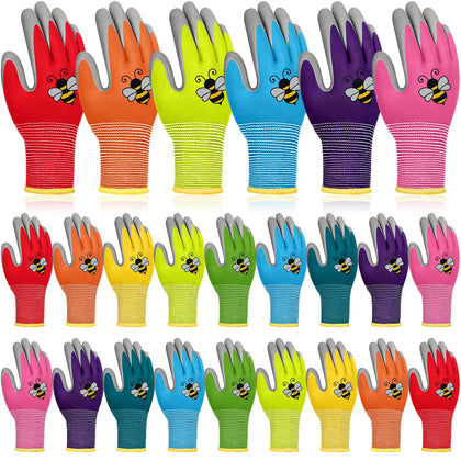 Yumoin kids garden gloves multi color pack for easy sharing and replacement