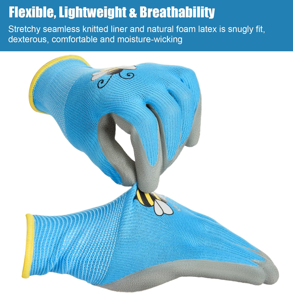 Yumoin kids garden gloves waterproof coating keeps hands clean during digging