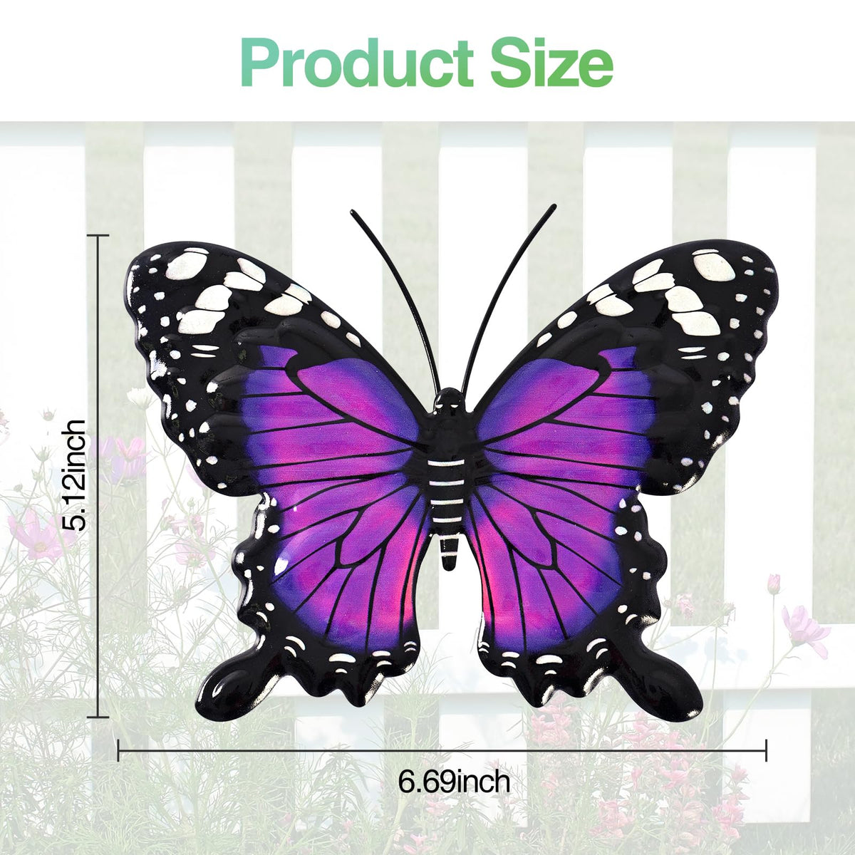Yungeln butterfly wall decor on fence enhances porch ambience