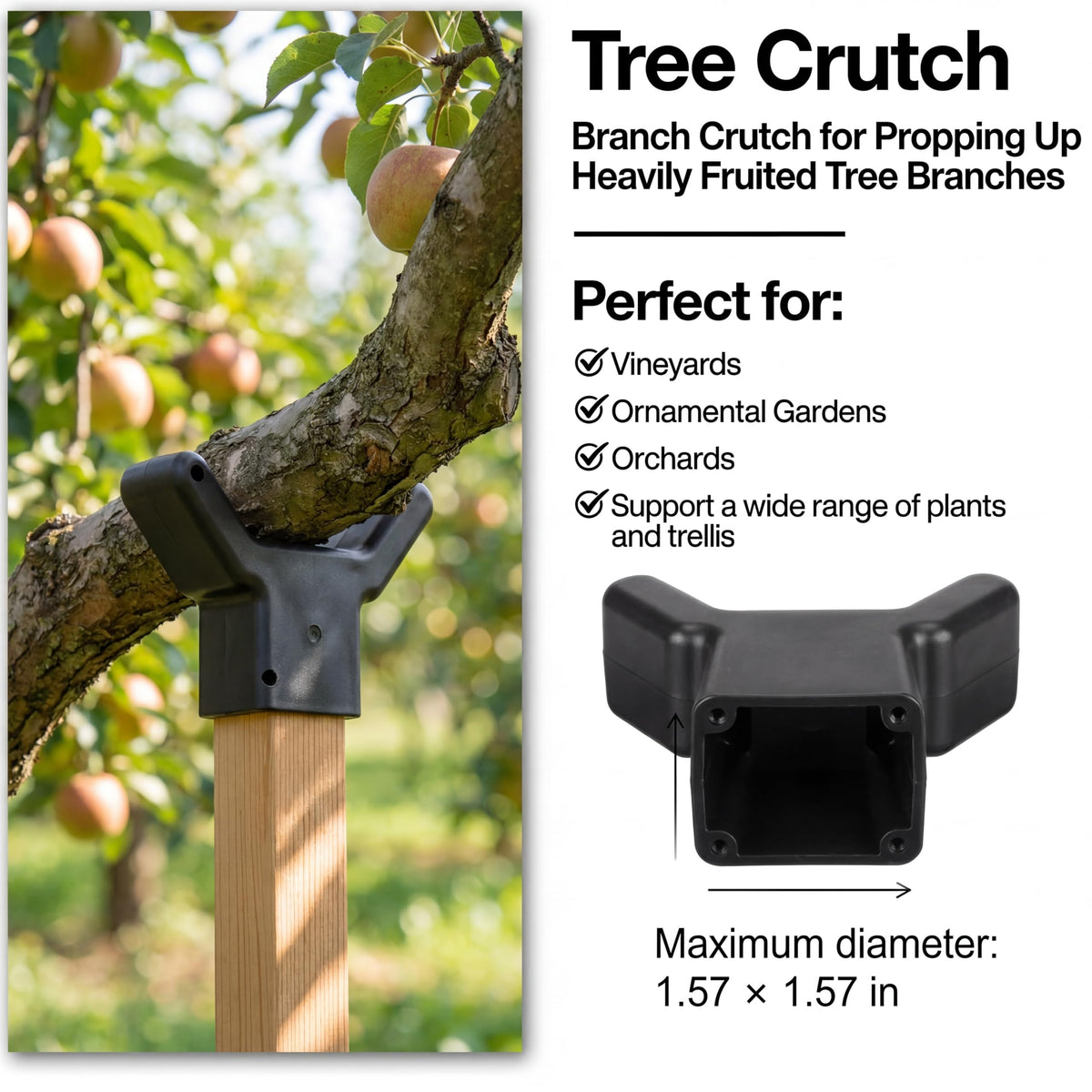 Yungyan branch-brace-wood-stake-fit-grey adapts to 3-5 inch branches