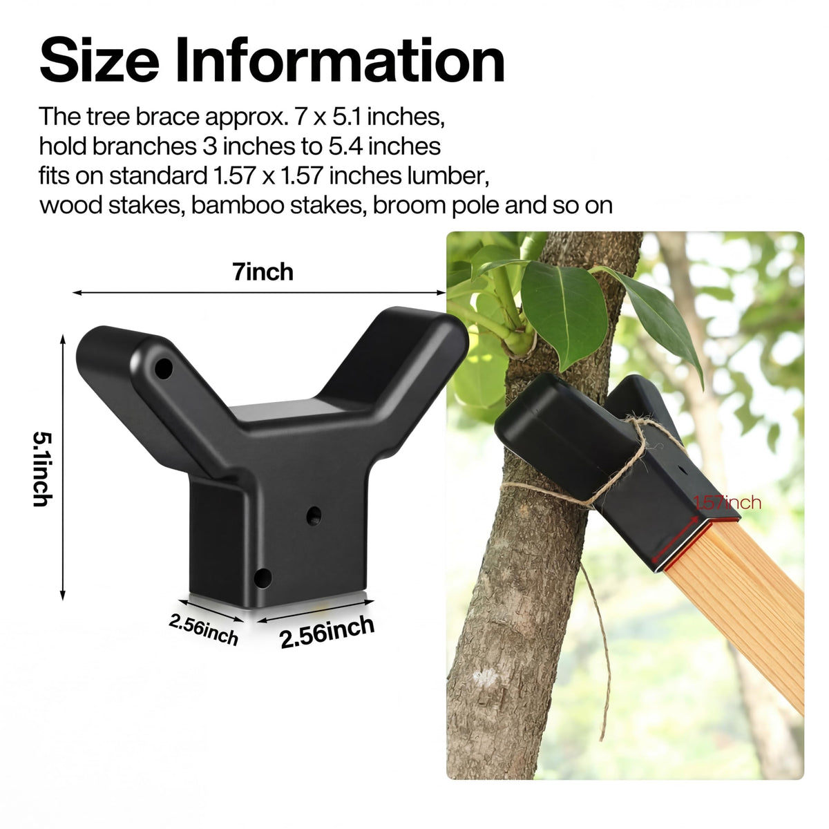 Yungyan branch-crutch-u-shape-grey provides easy-to-tie support for varying branch diameters