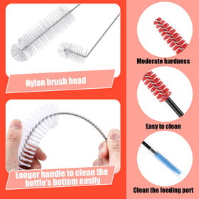 Yungyan flexible 10.24-inch brush fits long-neck bottles for easy cleaning