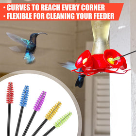 Yungyan hummingbird feeder kit in use demonstrates versatile brushes cleaning a feeder