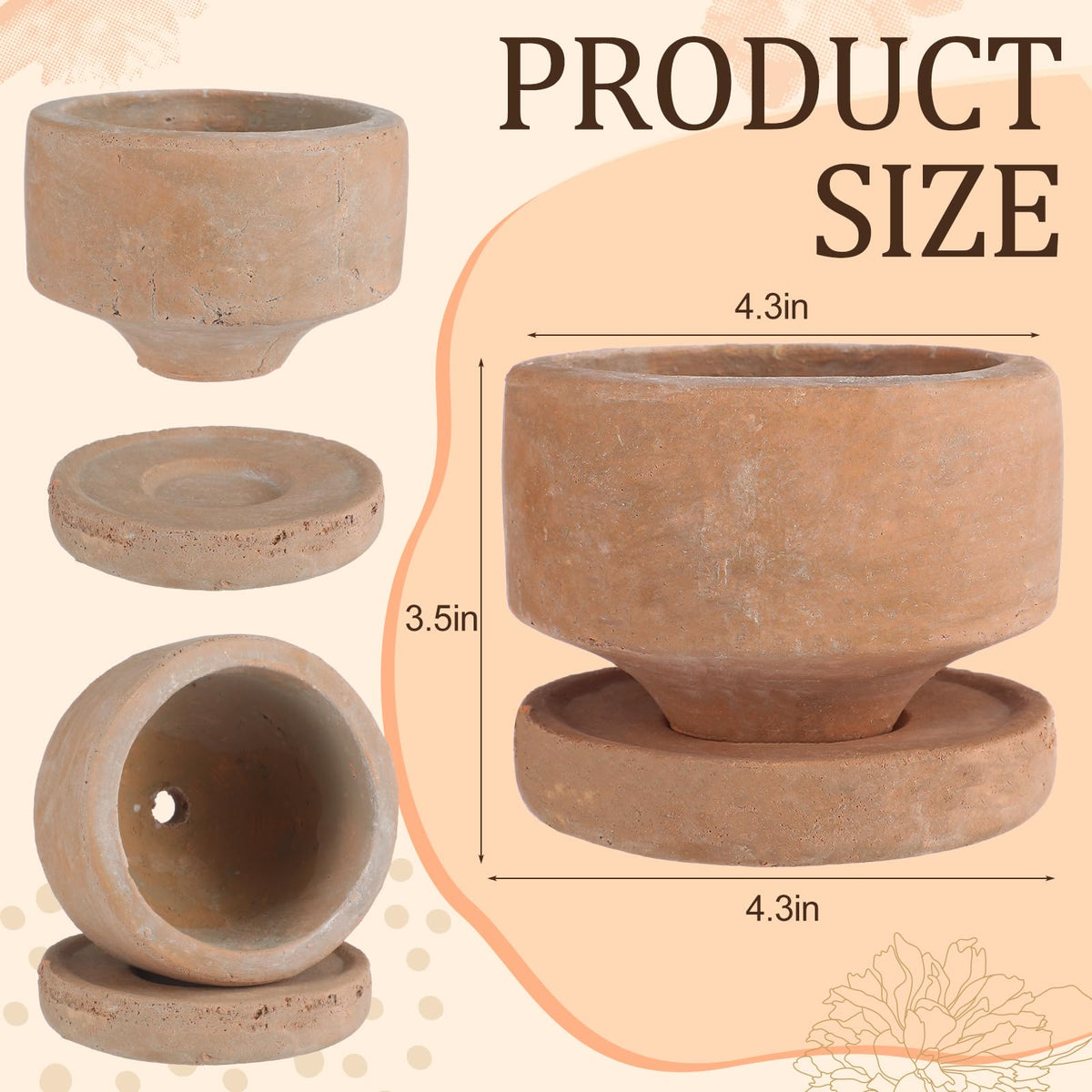 Yungyan pot with drainage saucer for clean, healthy plants.