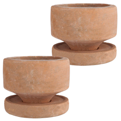 Yungyan rustic terracotta pot, 4.3-inch diameter, perfect for herbs and small blooms.