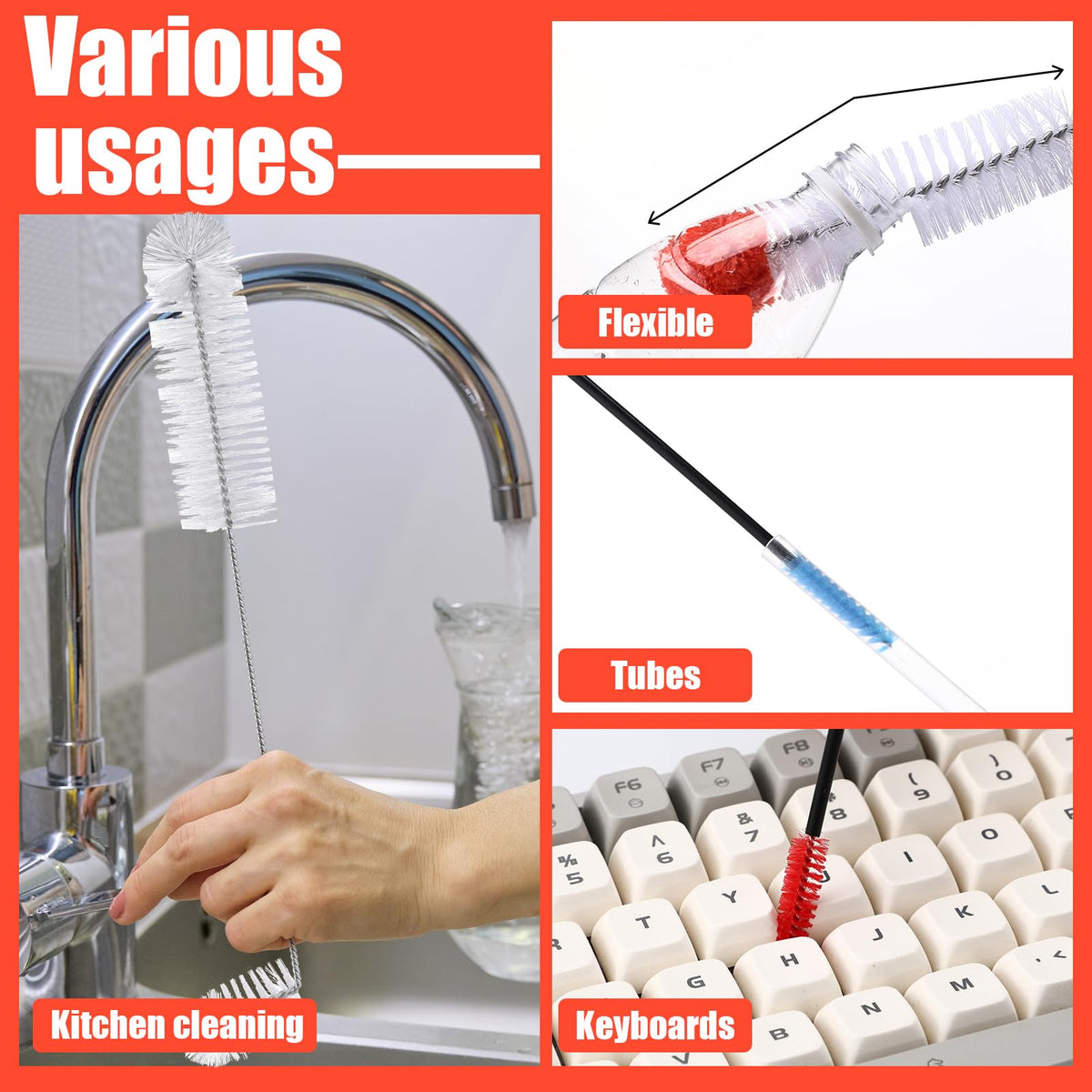 Yungyan small 3.9-inch brushes tackle tight corners and tiny feeder parts