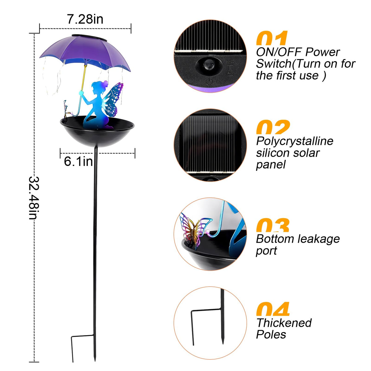 YUNJACKEYDZ solar powered light glows softly after sunset