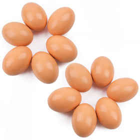 YunKo 12pc wooden Easter eggs for crafting and decorative display.