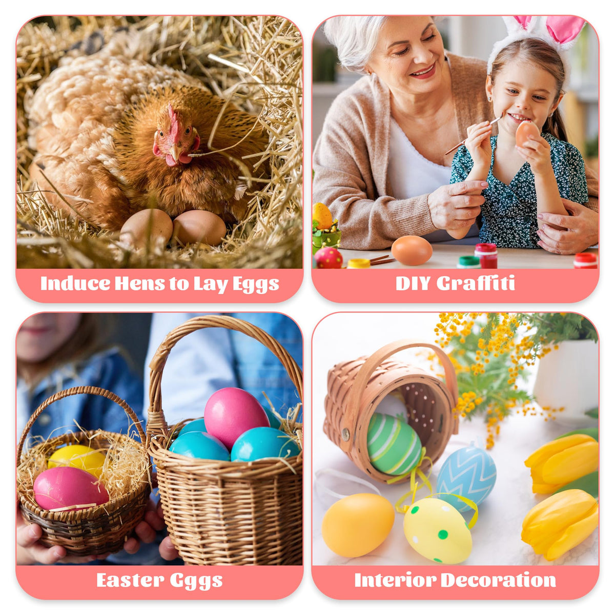 YunKo wooden Easter eggs as stylish decor for kitchens, restaurants, and events.