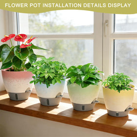 YUNLINGAA planter close-up shows moisture window and stylish form for easy care.