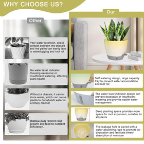 YUNLINGAA planter with removable saucer and drainage holes for clean, leak-free setup.