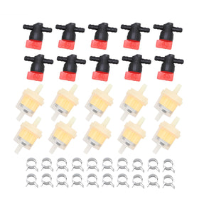 Yunnergo 1/4-inch straight inline fuel valve close-up for precise shutoff in lawn equipment