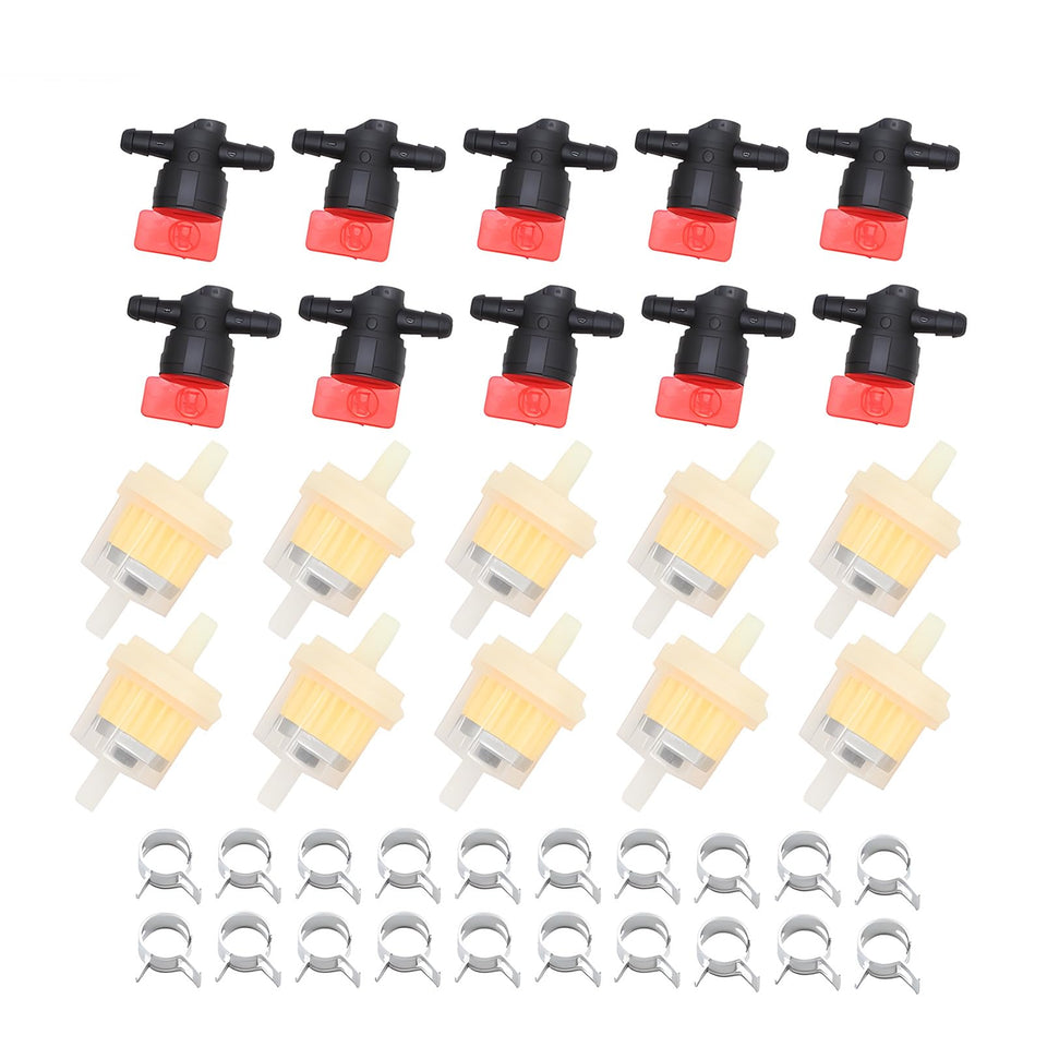 Yunnergo 1/4-inch straight inline fuel valve close-up for precise shutoff in lawn equipment