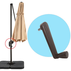Yunsuelo space-saving umbrella attachment helps keep outdoor areas tidy.