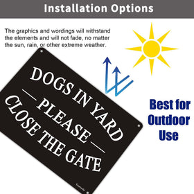Yuntarda Dogs in Yard sign with four pre drilled holes for installation