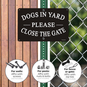 Yuntarda Dogs in Yard sign weather resistant against sun and rain