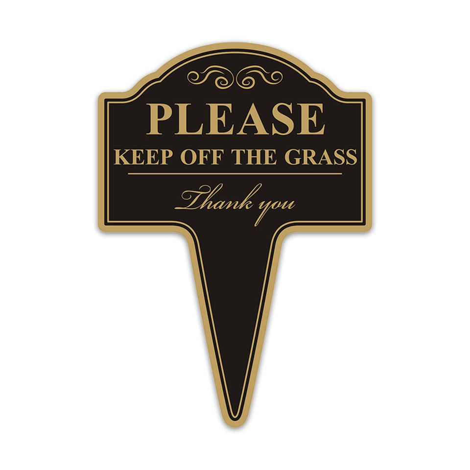 Yuntarda Keep Off the Grass sign 10x14 double-sided for outdoor visibility.