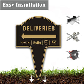 Outdoor-ready Yuntarda sign helps locate parcels from Amazon, FedEx, USPS and UPS