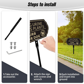 Yuntarda steel stake and sign set enables quick outdoor installation