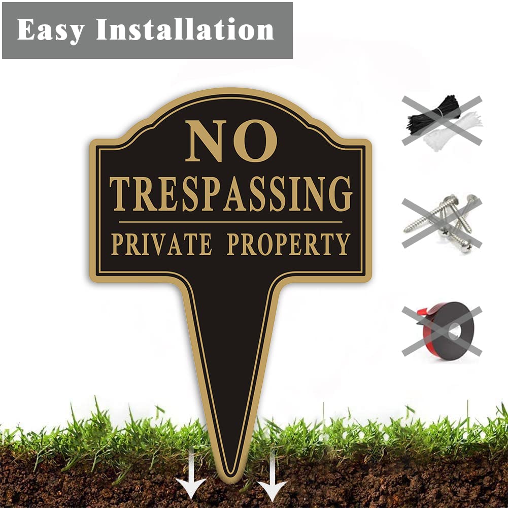 Yuntarda UV-printed no-trespassing graphic remains sharp in sun and rain.