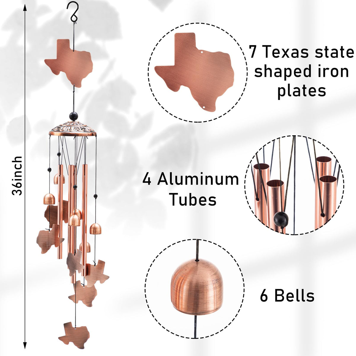 Yuntau aluminum tubes wind chime adds crisp outdoor tones on porch