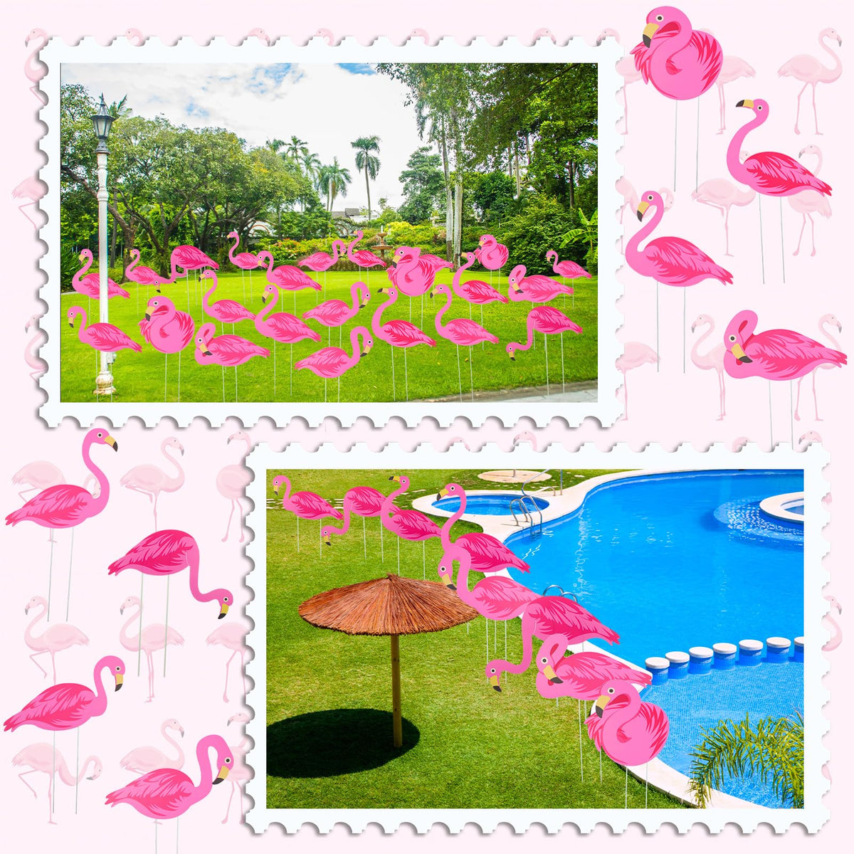 Yuntau easy installation yard decor with included stakes.