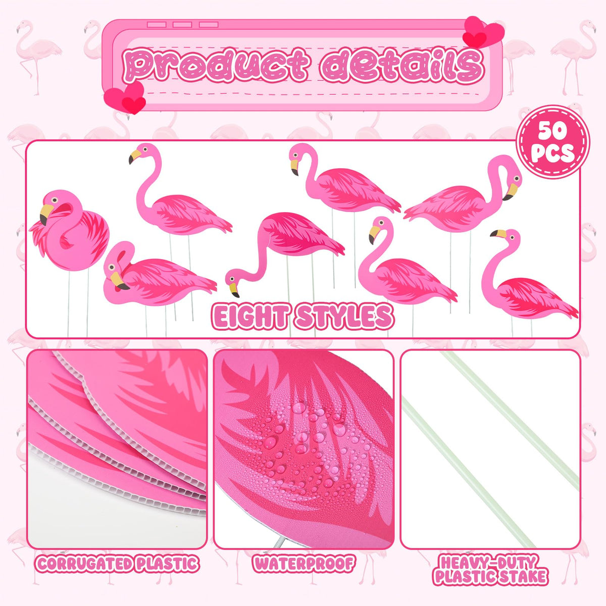 Yuntau eight-pattern flamingo signs add playful variety.