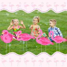 Yuntau flamingo photo props create fun summer backdrops.