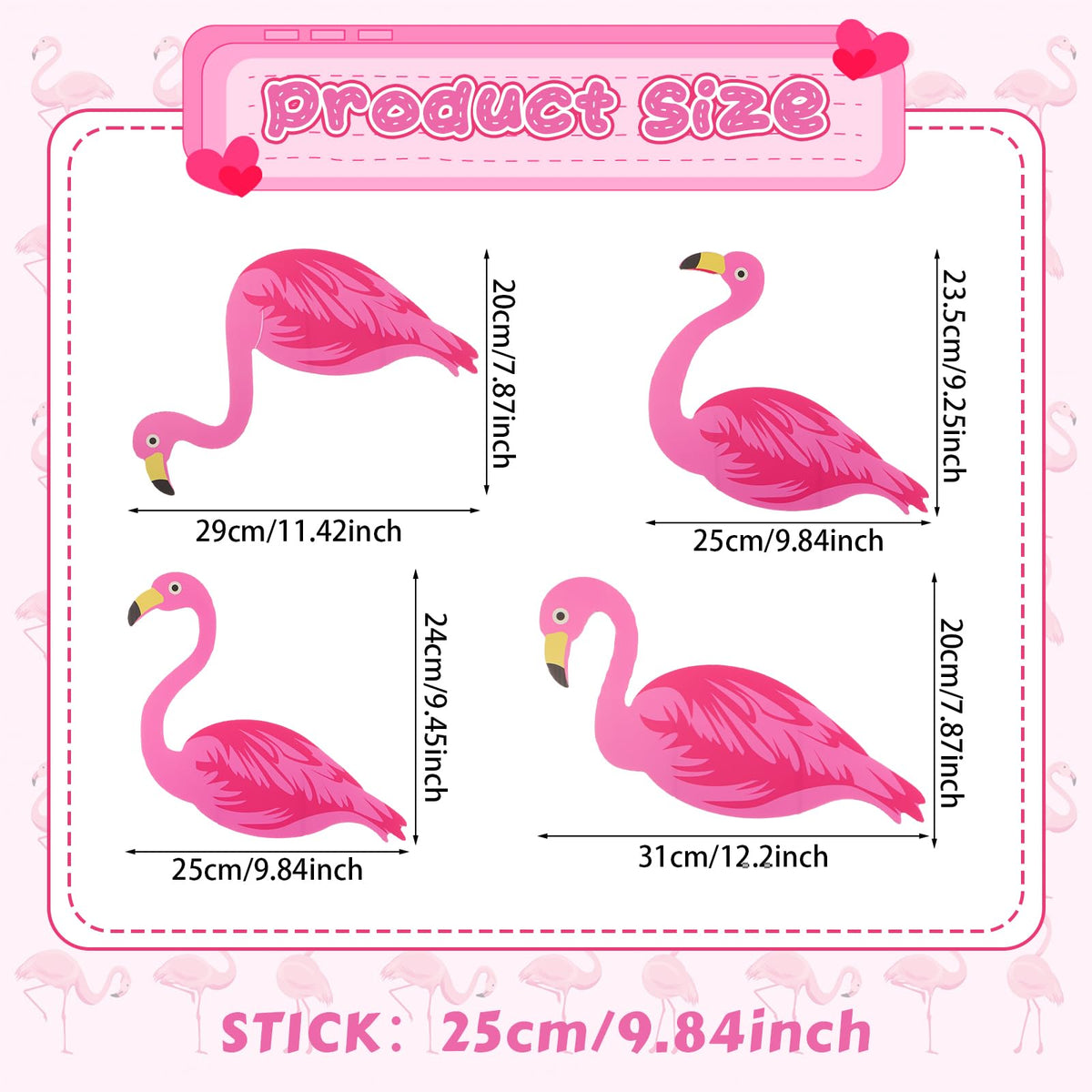 Yuntau flamingo yard sign set with four sizes ideal for lawn decor