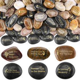 Yuntau memorial stone, 1.97-inch engraved keepsake for remembrance at services.