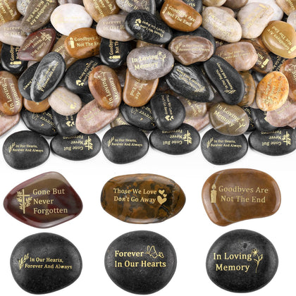 Yuntau memorial stone, 1.97-inch engraved keepsake for remembrance at services.