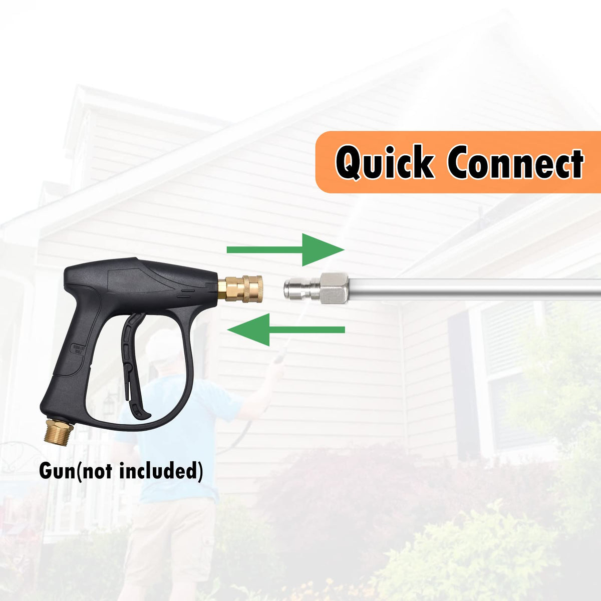YUNVI quick-connect ends for fast setup with most pressure washers