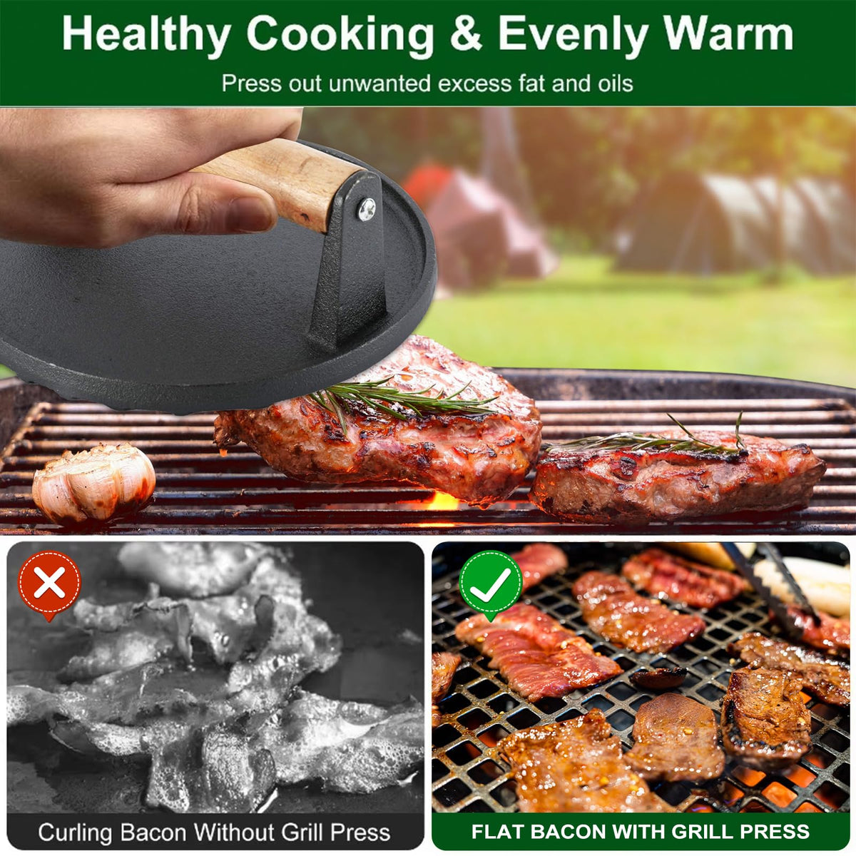 YUNYDSM press on oven, stovetop, grill for versatile use.