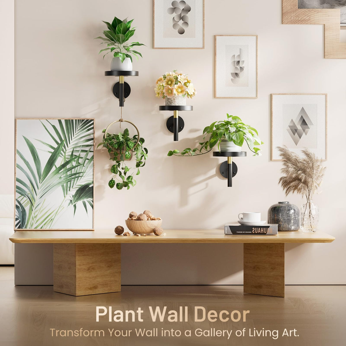 YUOROS indoor plant display wall in sleek black finish