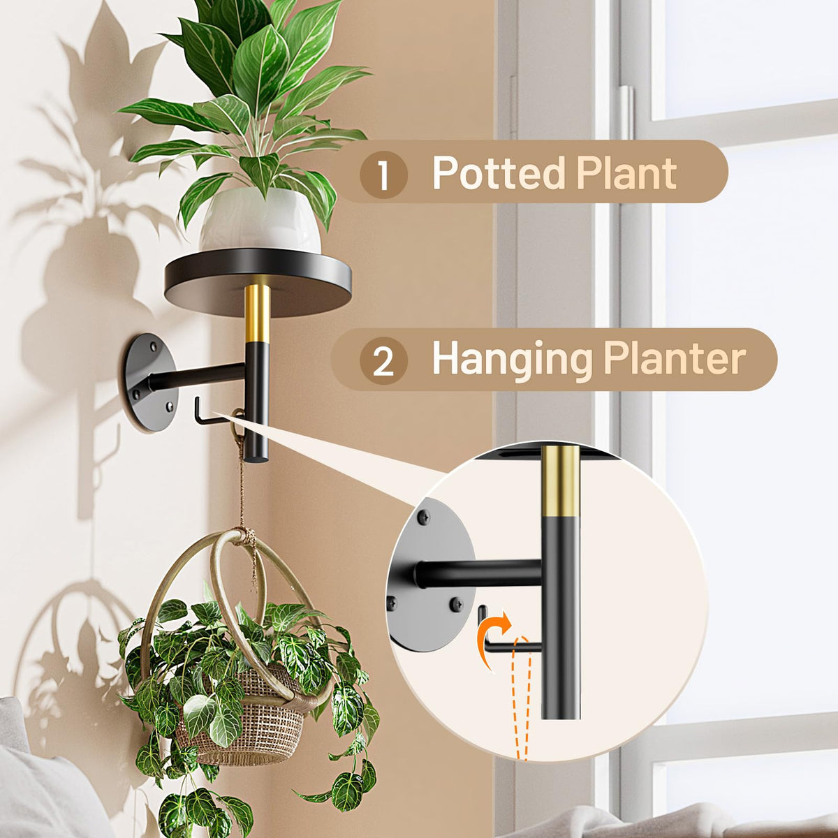 YUOROS modern minimalist plant shelf complements contemporary rooms