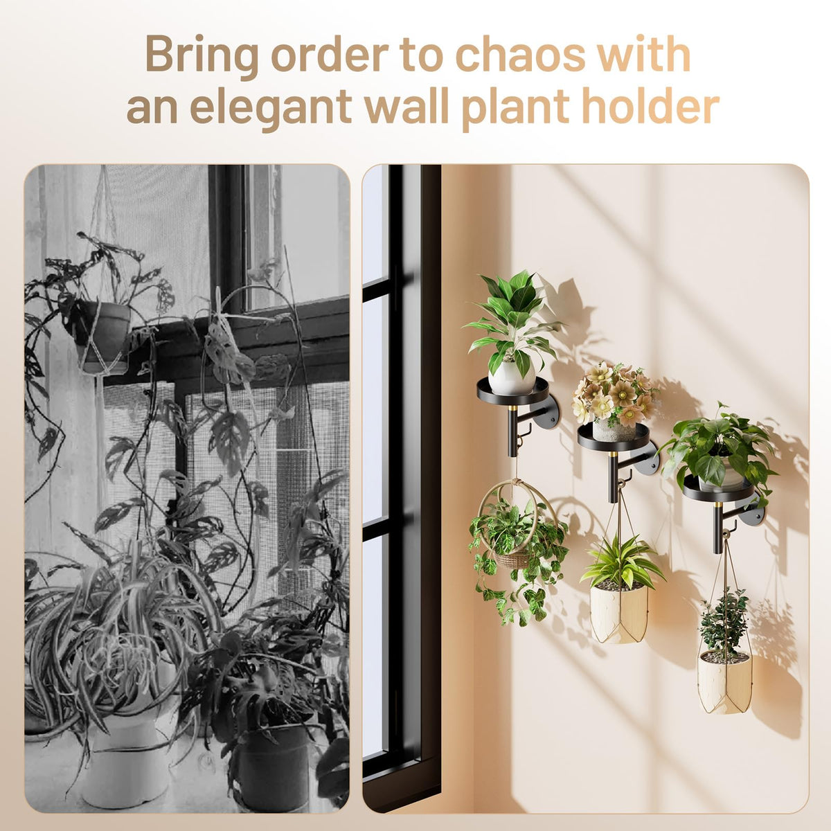 YUOROS space-saving wall-mount planter keeps surfaces clear