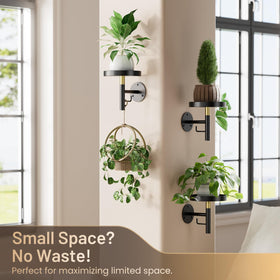 YUOROS wall planter shelf in black for organized indoor displays