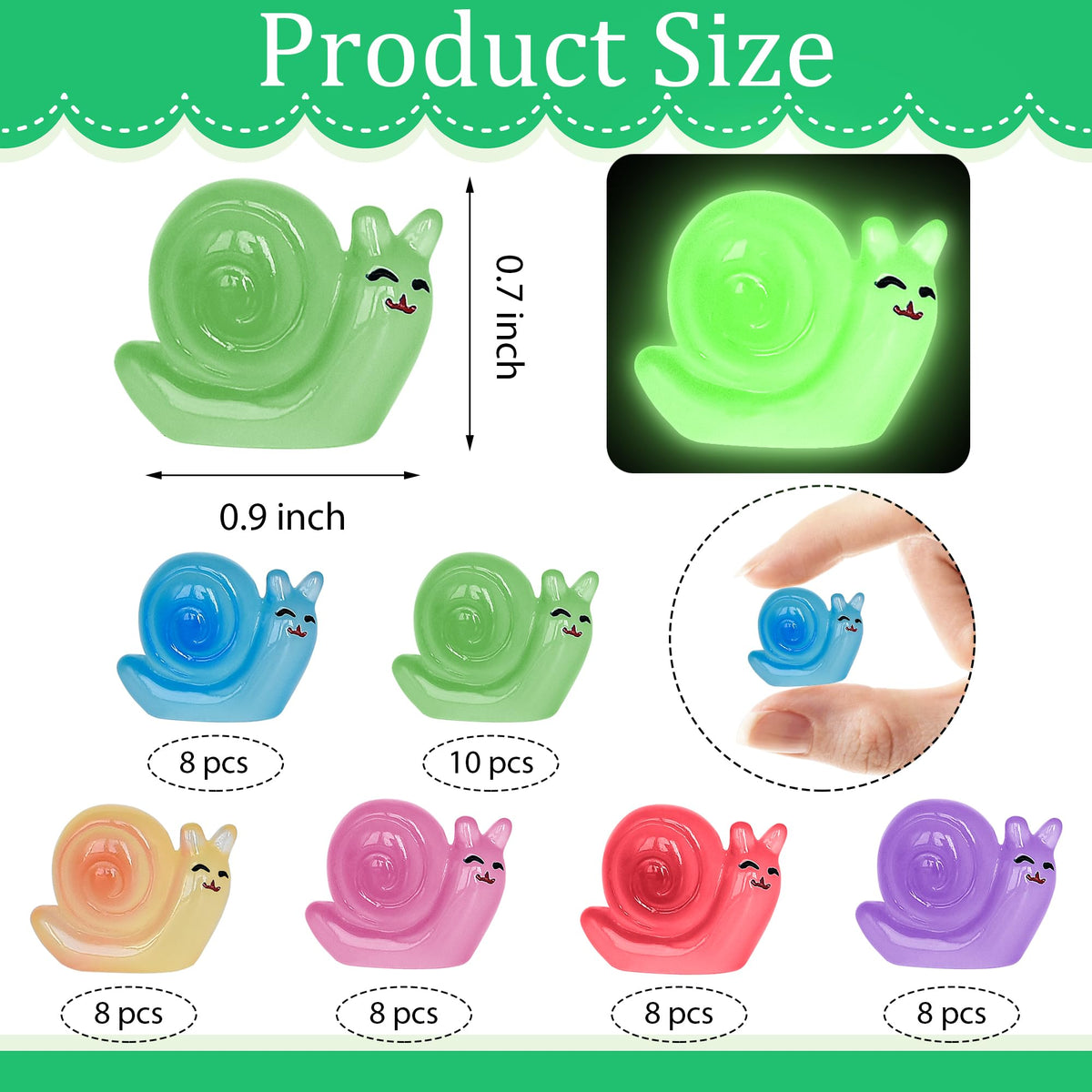 Yuronam miniature snail figurines in resin for dollhouses