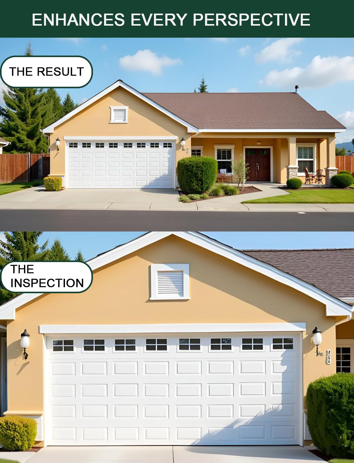 YURROAD curb-appeal upgrade for plain garage doors with glossy finish.