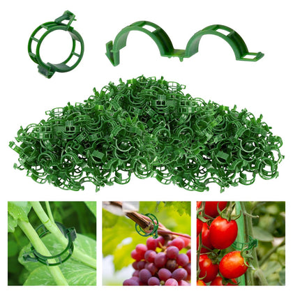 YURUIHKAO plant clips for tomato trellis in green, secure support and airflow.