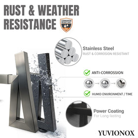 YUVIONOX fire pit stand with adjustable feet ensuring level placement