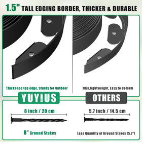 YUYIUS border installation in dry soil with watering aids easier insertion