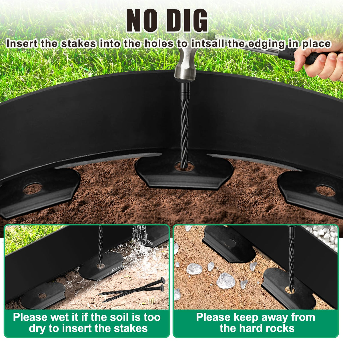 YUYIUS weather-resistant border withstands sun and rain, ensuring durable year-round edging.