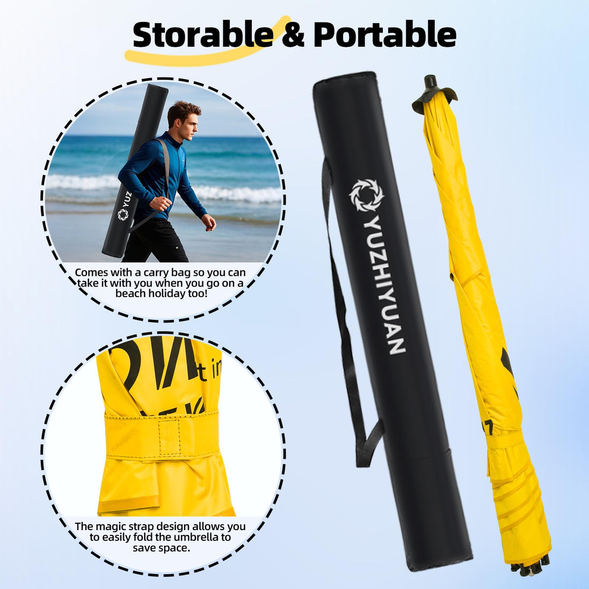 Bright yellow YUZHIYUAN umbrella adds cheer to any outdoor space