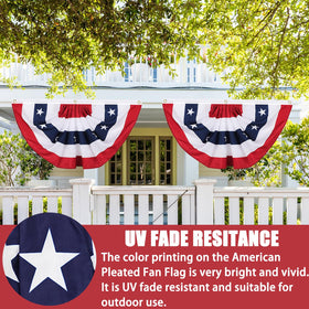 YVIVIJUV patriotic bunting for 4th of July adds festive flair to porches.