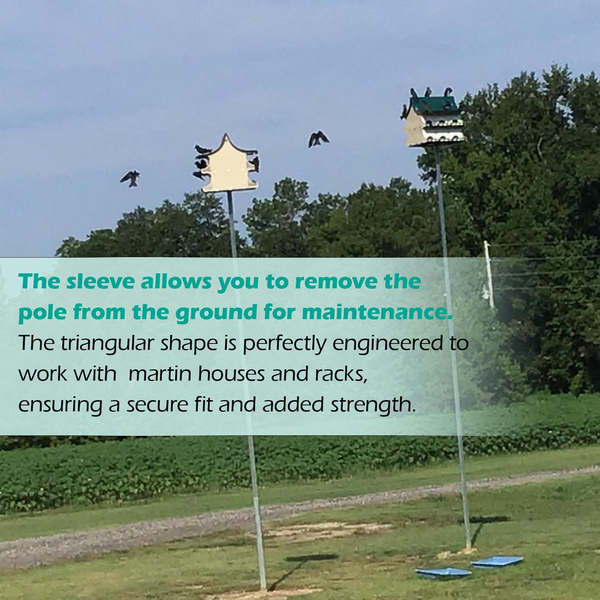 YWOOW triangular sleeve supports existing poles for stable upright setup