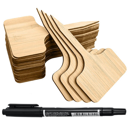 YXGOOD bamboo plant labels with double-sided writing for easier labeling